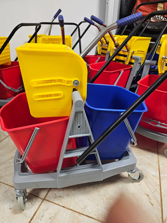 Chariot à Double Seaux avec Presse à Plat – Nettoyage Efficace et Pratique 🧼🚿
